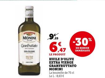 U Express Monini huile d'olive extra vierge granfruttato offre