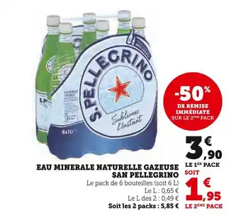 U Express San pellegrino eau minerale naturelle gazeuse offre