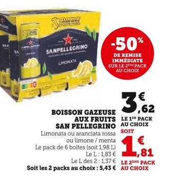 U Express San pellegrino boisson gazeuse aux fruits offre