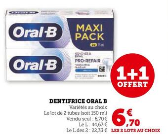 U Express Oral b dentifrice offre