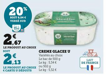 U Express U creme glacee offre