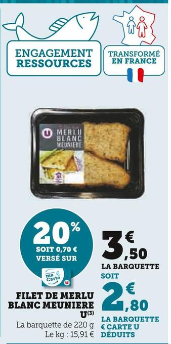 U Express U filet de merlu blanc meuniere offre