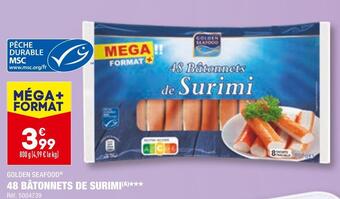 ALDI Golden seafood 48 bâtonnets de surimi offre