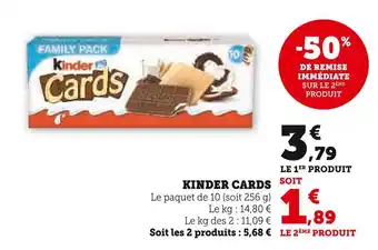 U Express Kinder cards kinder cards offre