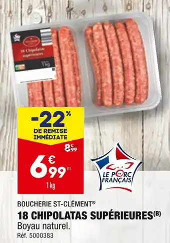 ALDI Boucherie st-clément 18 chipolatas supérieures offre
