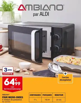 ALDI Ambiano four micro-ondes offre