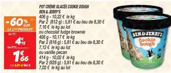 Netto Pot creme glacee cookiedough ben & jerry's offre