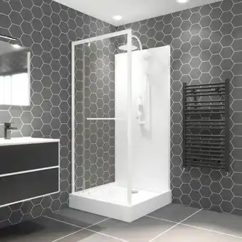 Brico Dépôt Cabine de douche denver blanche l. 90 x l. 90 cm offre