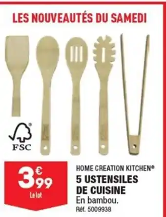 ALDI HOME CREATION KITCHEN 5 USTENSILES DE CUISINE offre