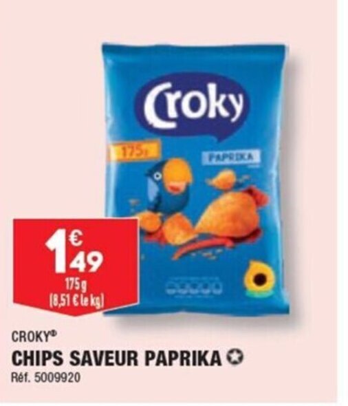ALDI CROKY CHIPS SAVEUR PAPRIKA offre