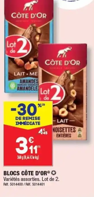 ALDI BLOCS CÔTE D'OR® ✪ offre