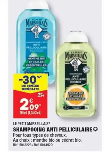 ALDI LE PETIT MARSEILLAIS SHAMPOOING ANTI PELLICULAIRE offre