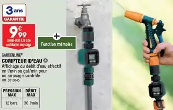 ALDI GARDENLINE COMPTEUR D'EAU offre