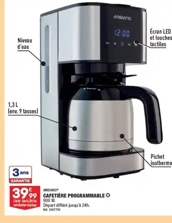 ALDI Ambiano CAFETIÈRE PROGRAMMABLE offre