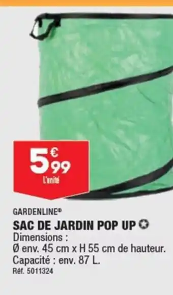 ALDI GARDENLINE SAC DE JARDIN POP UP offre