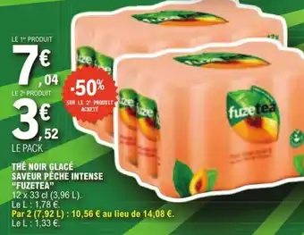 E.Leclerc THÉ NOIR GLACÉ SAVEUR PÊCHE INTENSE fuze tea offre