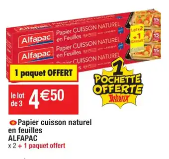 Cora x Carrefour Papier cuisson naturel en feuilles ALFAPAC offre