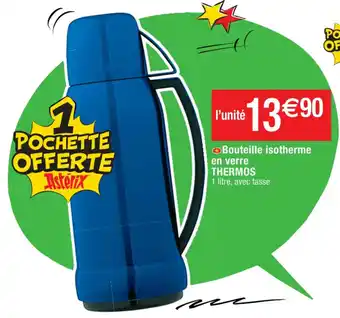 Cora x Carrefour Bouteille isotherme en verre offre