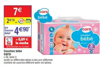 Cora x Carrefour Couches bébé cora offre