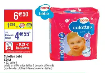 Cora x Carrefour Culottes bébé cora offre