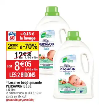 Cora x Carrefour (1) Lessive bébé amande PERSAVON BÉBÉ offre