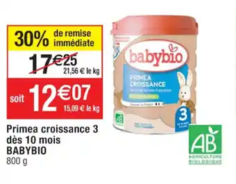 Primea croissance 3 dès 10 mois BABYBIO