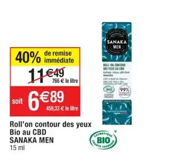 Roll'on contour des yeux Bio au CBD SANAKA MEN