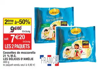 Cora x Carrefour Cossettes de mozzarella offre