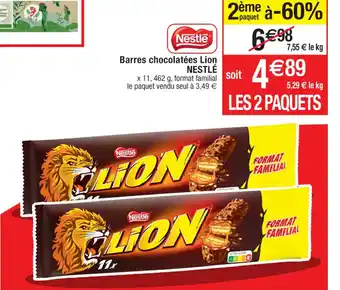 Cora x Carrefour Barres chocolatées Lion NESTLÉ offre