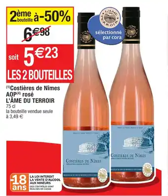Cora x Carrefour (1) Costières de Nîmes AOP (4) rosé offre