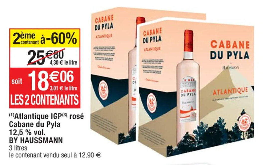 Cora (1)Atlantique IGP (3) rosé Cabane du Pyla offre