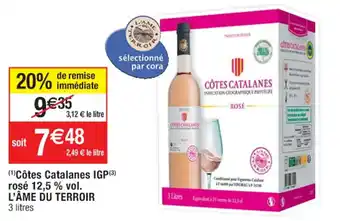 (¹)Côtes Catalanes IGP (3) rosé 12,5 % vol. L'ÂME DU TERROIR