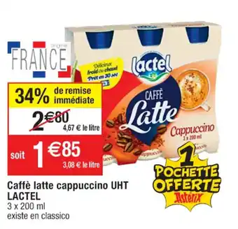 Cora x Carrefour Caffè latte cappuccino UHT LACTEL offre