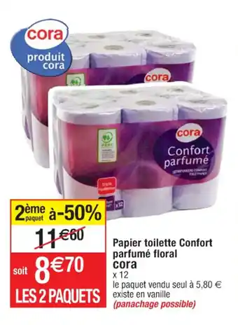 Cora x Carrefour Papier toilette Confort parfumé floral cora x 12 offre