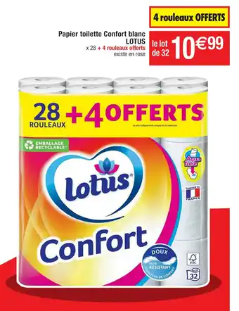 Cora x Carrefour Papier toilette Confort blanc LOTUS offre