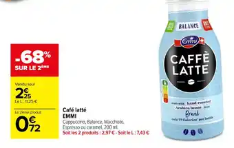 Carrefour Café latté EMMI offre