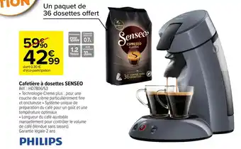 Carrefour Cafetière à dosettes SENSEO offre