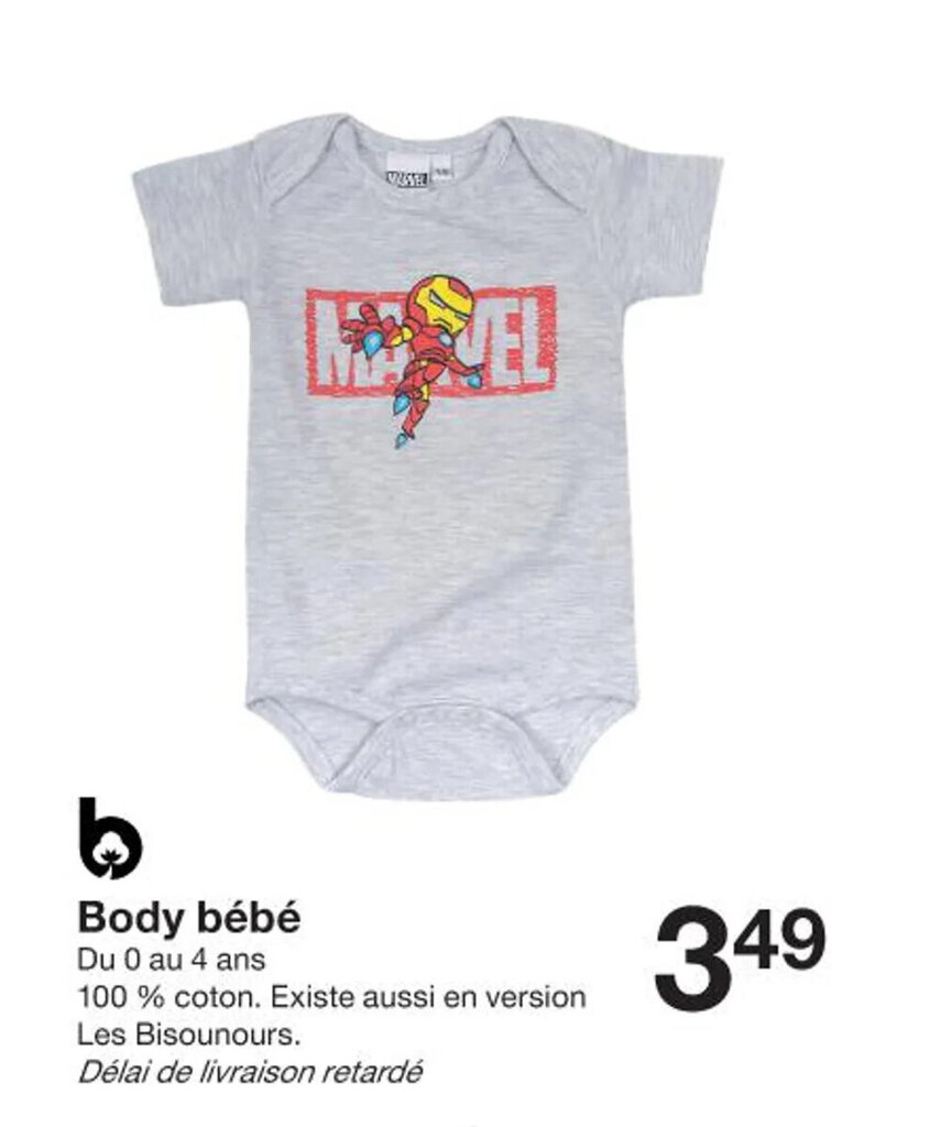 Promo Body b b chez Zeeman