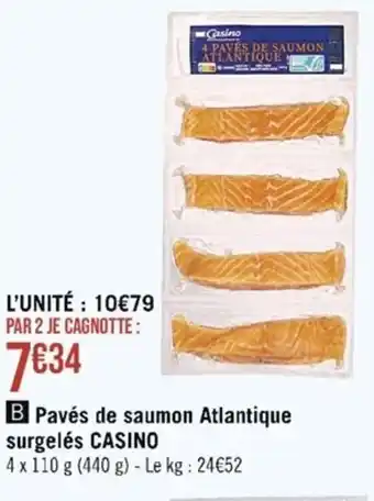 Casino Supermarchés Pavés de saumon Atlantique surgelés CASINO offre