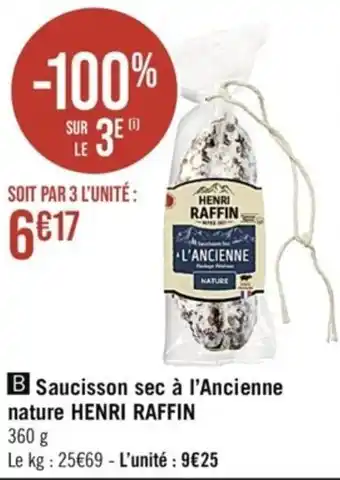 Saucisson sec à l'Ancienne nature HENRI RAFFIN