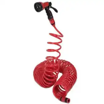 Provence Outillage Tuyau d'arrosage spirale 15m avec pistolet et raccords offre