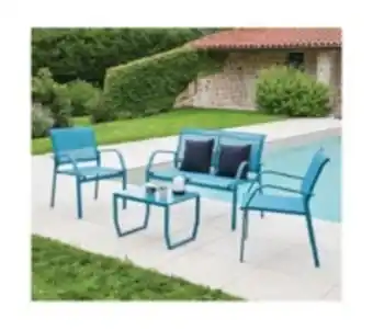 E.Leclerc Brico Paita - salon de jardin - 4 places - bleu canard offre