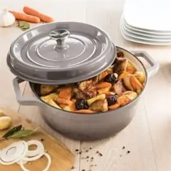 Cocotte en fonte ronde 28 cm 5,6 l coloris gris