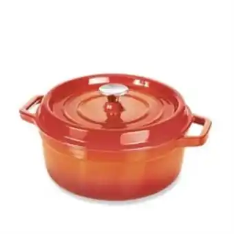 Cocotte en fonte ronde 28 cm 5,6 l coloris orange