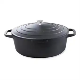 Cocotte légÚre ovale en fonte d'aluminium 32 cm 6,5 l coloris noir