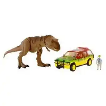 King Jouet Dinosaure t-rex et véhicule explorer 4x4 - jurassic world offre