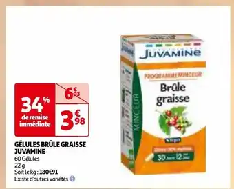 Gélules brûle graisse juvamine