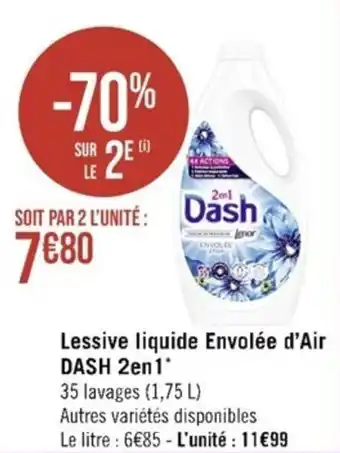 Lessive liquide Envolée d'Air DASH 2en1*