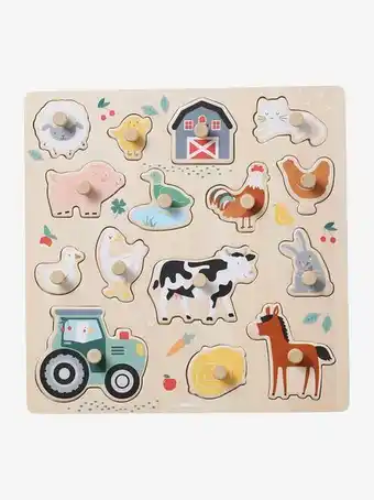 Puzzle boutons lovely farm en bois fsc? - beige