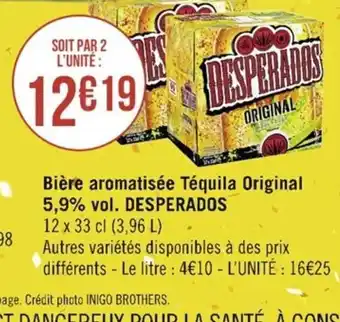 Casino Supermarchés Bière aromatisée Téquila Original 5,9% vol. DESPERADOS offre